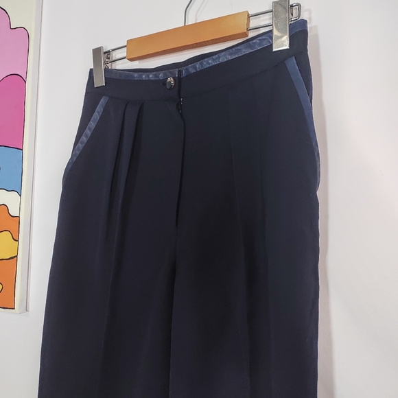 Vintage Wool Pants with "Leather" trim - Picture 6 of 12